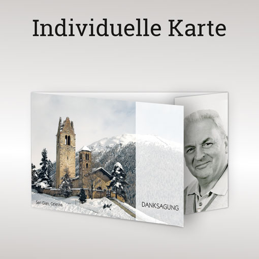 Individuelle Karte für einen Todesfall oder eine Danksagung